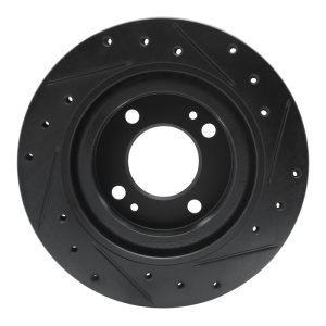Dodge Attitude Brake Rotor (1) - Front Left - R1 Concepts - Drilled & Slotted - Black - `16-`25
